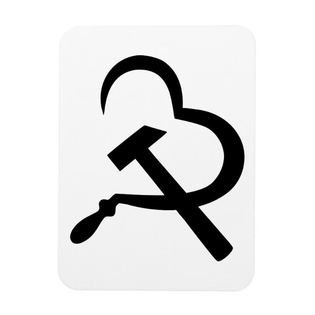 Ímã Sickle And Hammer, Heart, Love, Communism (Vertical)
