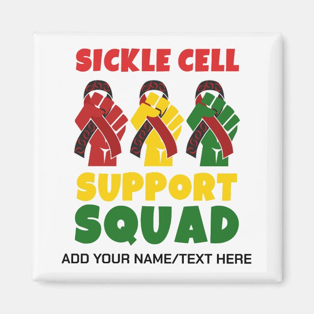 Imã SICKLE CELL SUPPORT SQUAD Nome Personalizado (Frente)
