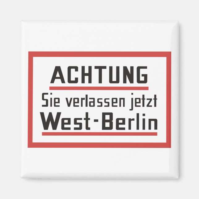 Imã Sie verlassen jetzt West-Berlin, Alemanha (Frente)