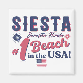 Imã Siesta Key Florida Vintage Souvenir FL Retro Beach