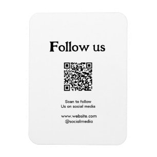 Ímã Siga-nos nas redes sociais, leia o código QR para