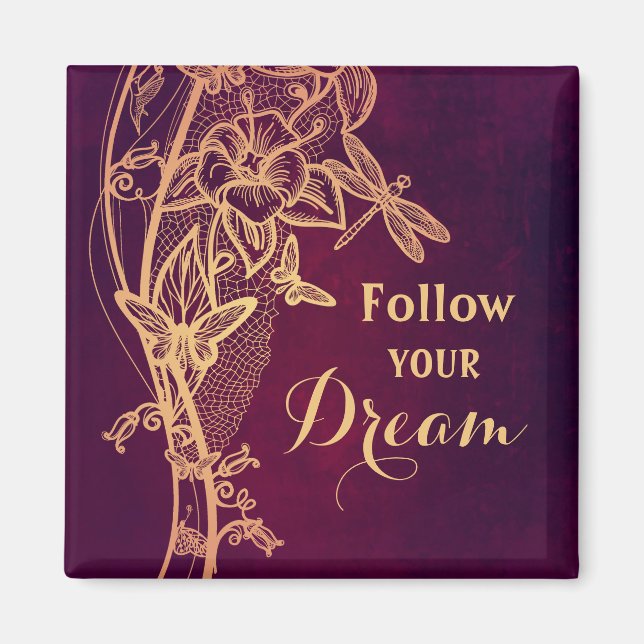 Imã Siga seu sonho borboleta elegante no Borgonha (Frente)