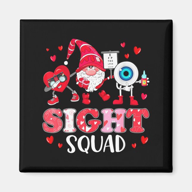 Imã Sight Squad Optician Optometrist Dabbing Heart Val (Frente)