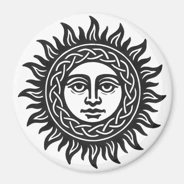 Imã Sigilo do Rosto Solar – Emblema do Sol Negro (Frente)