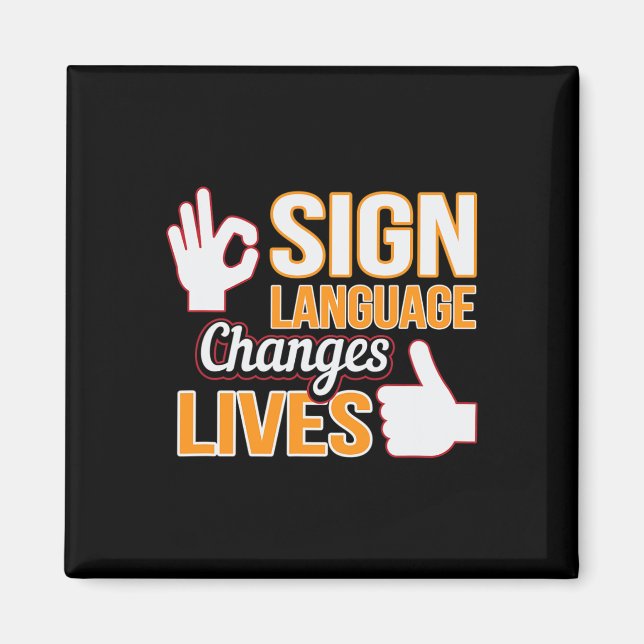 Imã Sign Language Changes Livres ASL Interpreter Deaf  (Frente)
