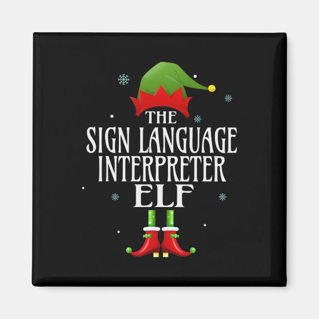 Imã Sign Language Interpreter Elf Matching Family Grou (Frente)