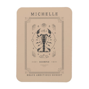 Ímã Signo Zodiacal Escorpião Astrólogia Cartão Tarot