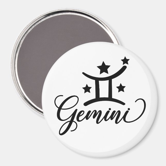 Imã Signo Zodiacal Gêmeos (Front/Back)