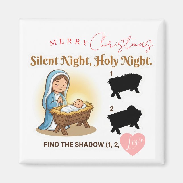 Imã Silent Night Nativity Scene Find The Shadow Game (Frente)