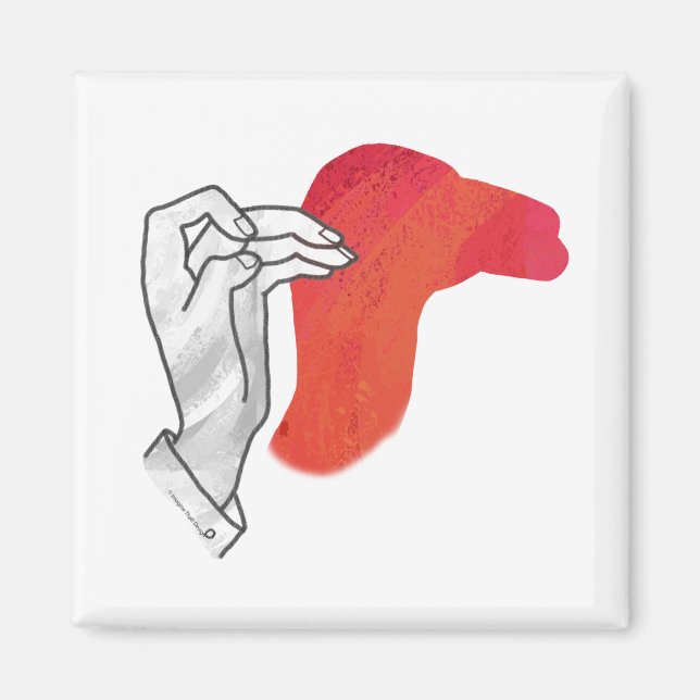 Imã Silhouette Camel Vermelho Mão (Frente)