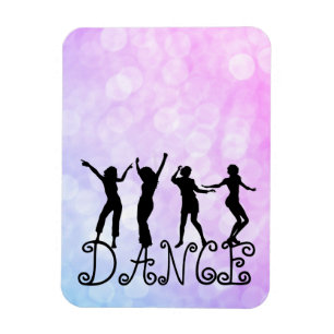 Ímã Silhouette Dancers Bokeh Dance