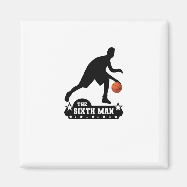 Imã Silhouette de Basquete do Sexto Homem (Frente)