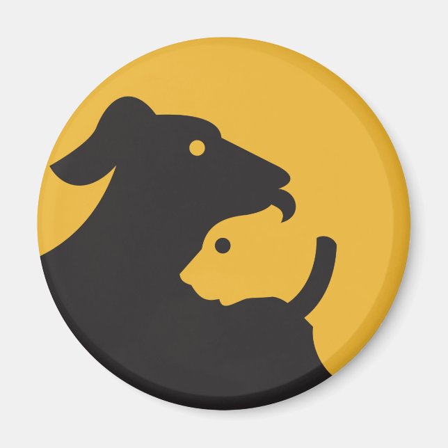Imã Silhouette de Gato e Cão (Frente)