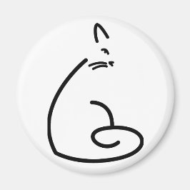 Imã Silhouette de Gato Suave Artístico