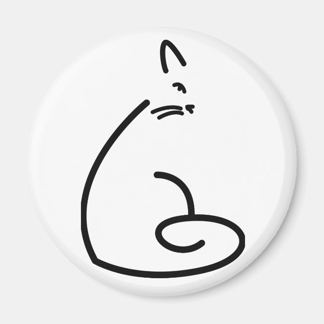 Imã Silhouette de Gato Suave Artístico (Frente)
