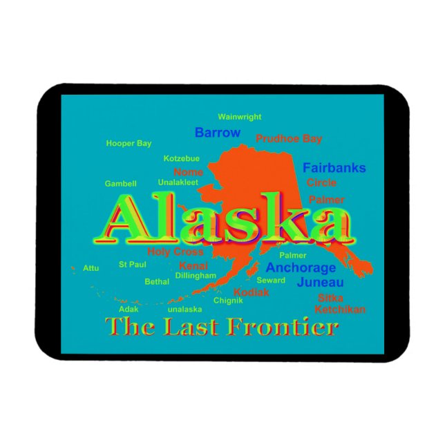 Ímã Silhouette do Mapa do Orgulho do Alaska (Horizontal)