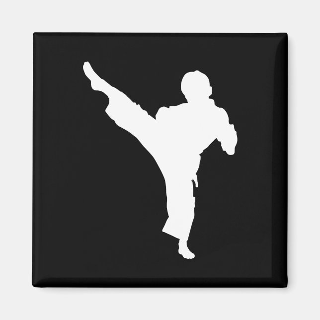 Imã Silhouette Karate Fighter Shotokan Martial Arts Ta (Frente)