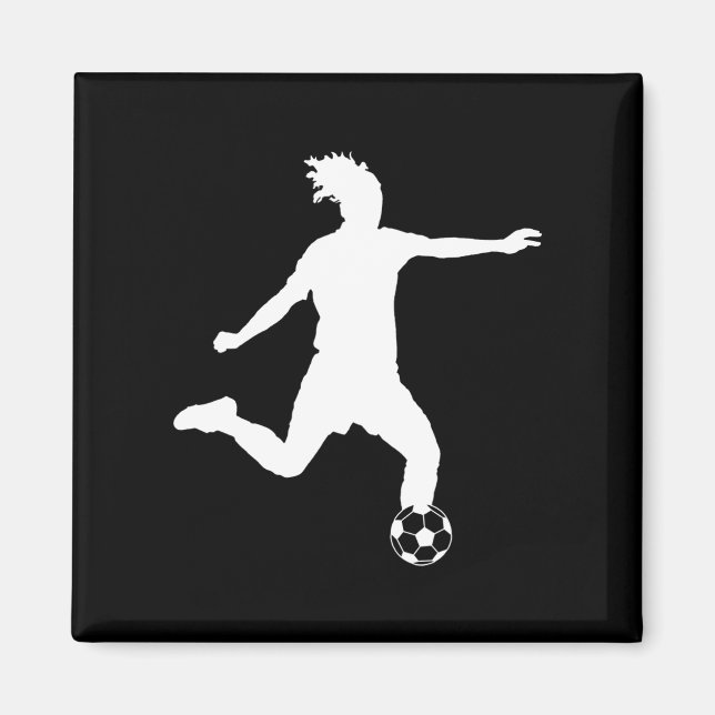 Imã Silhoute de futebol preto (Frente)
