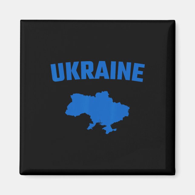 Imã Silhueta Azul Isolada De Um Mapa Da Ucrânia  (Frente)
