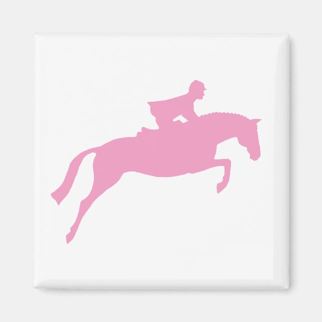 Imã Silhueta Cavalo Jumper (rosa) (Frente)