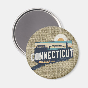Imã Silhueta Cênica de Connecticut Retroativo