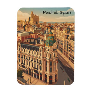 Ímã Silhueta da Cidade de Madrid Espanha Arquitetura
