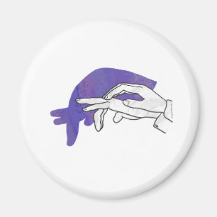 Imã Silhueta Da Mão Tamanduá Roxo