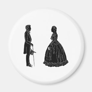 Imã silhueta de abraham lincoln mary todd lincoln