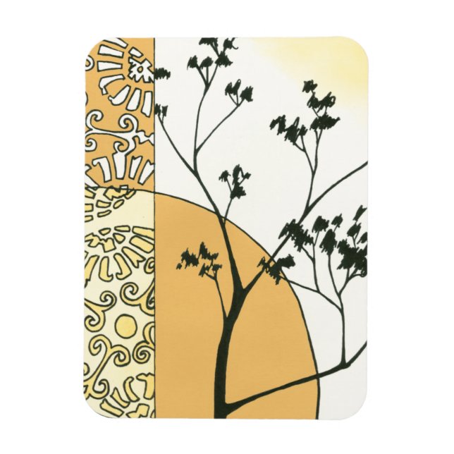 Ímã Silhueta de árvores esparsas por Megan Meagher (Vertical)