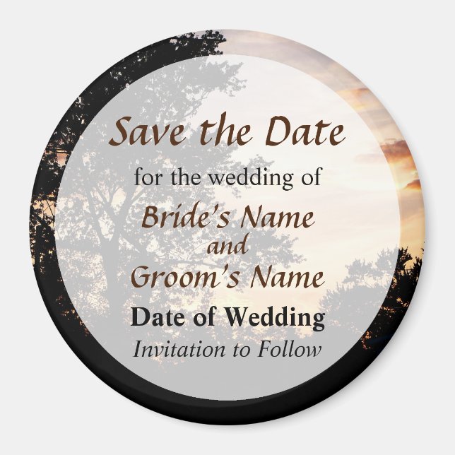 Imã Silhueta de Árvores Salva a Data (Frente)
