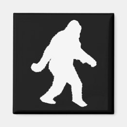 Imã Silhueta De Asquatch Branco Para Fundo Escuro