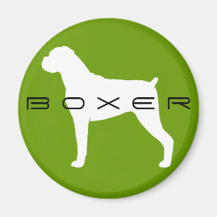 Imã Silhueta de Cachorro Boxer com Orelhas Naturais