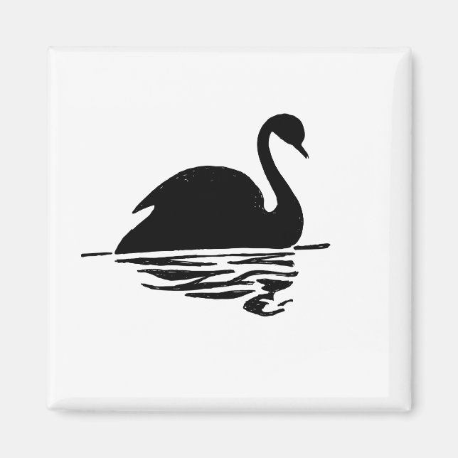 Imã Silhueta de Cisne Negro (Frente)