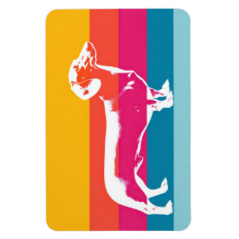 Ímã Silhueta de Dachshund em Arte Pop Retrô