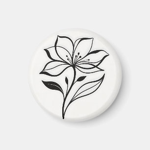 Imã Silhueta de Flor de Lírio Elegante