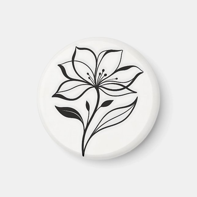 Imã Silhueta de Flor de Lírio Elegante (Frente)