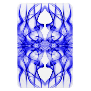 Ímã Silhueta de fumaça colorida - azul em branco