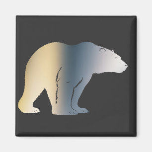Imã Silhueta de Ilustração da Natureza do Urso Polar