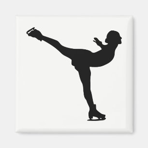 Imã Silhueta de Mulher Patinando no Gelo