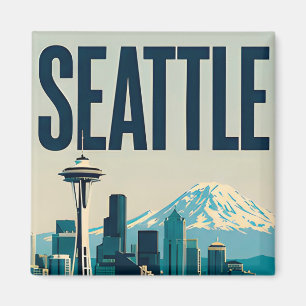 Imã 🌲 Silhueta de Seattle Washington