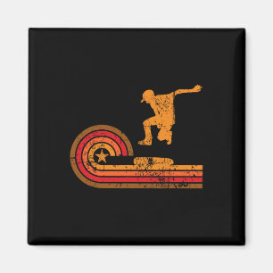 Imã Silhueta de Skatista Retro dos Anos 70 Skate