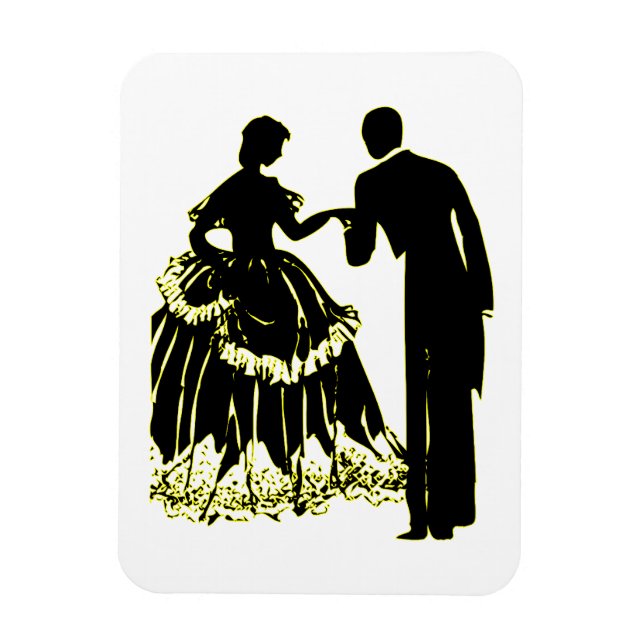 Ímã Silhueta de um Casal Apaixonado (Vertical)
