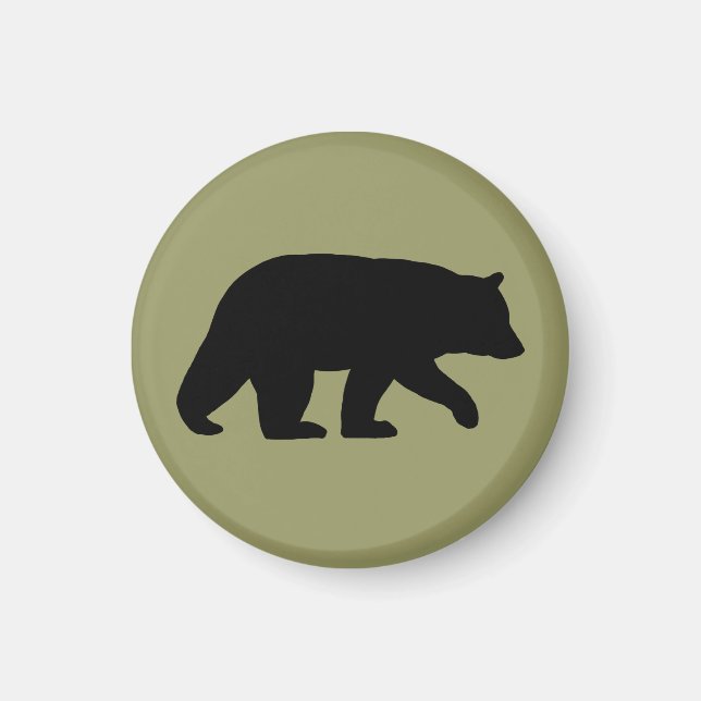 Imã Silhueta de Urso Negro (Frente)