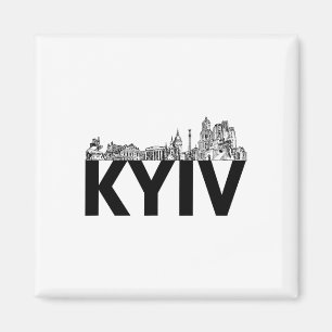 Imã Silhueta do Contorno da Cidade de Kiev Ucrânia Eur