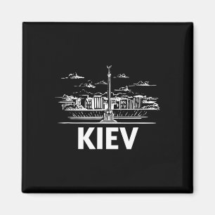 Imã Silhueta do Contorno do Esboço da Cidade de Kiev U