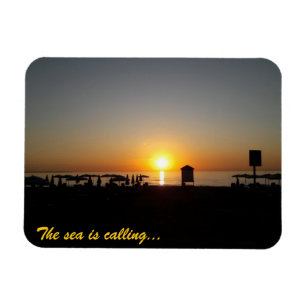 Ímã Silhueta do Pôr do Sol de Verão Costeiro