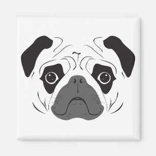 Imã Silhueta do Rosto Pug