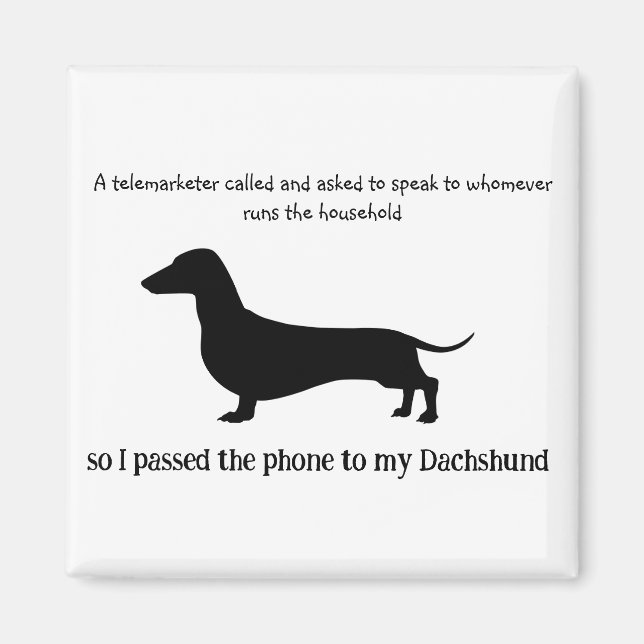 Imã Silhueta engraçada de Dachshund  (Frente)