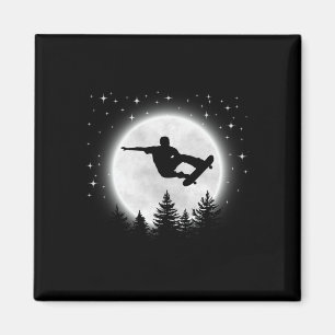 Imã Silhueta Engraçada de Skatista Skate Moon F