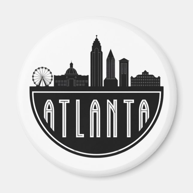 Imã Silhueta Estilizada de Atlanta Geórgia Moderna (Frente)